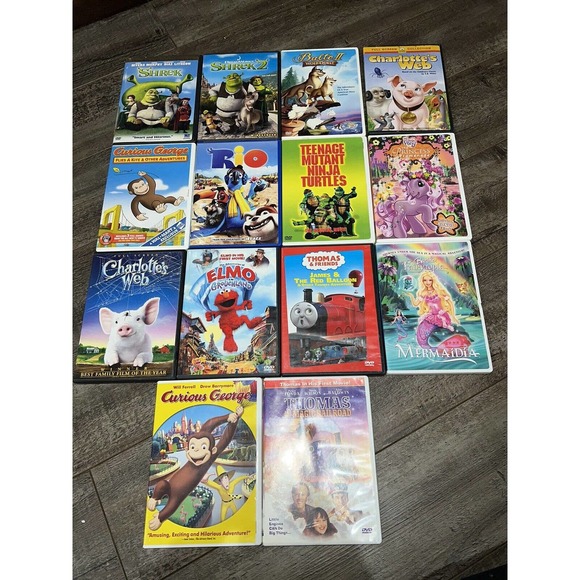 DVD Lot Of 14- Family - Children's Elmo, Barbie, Thomas